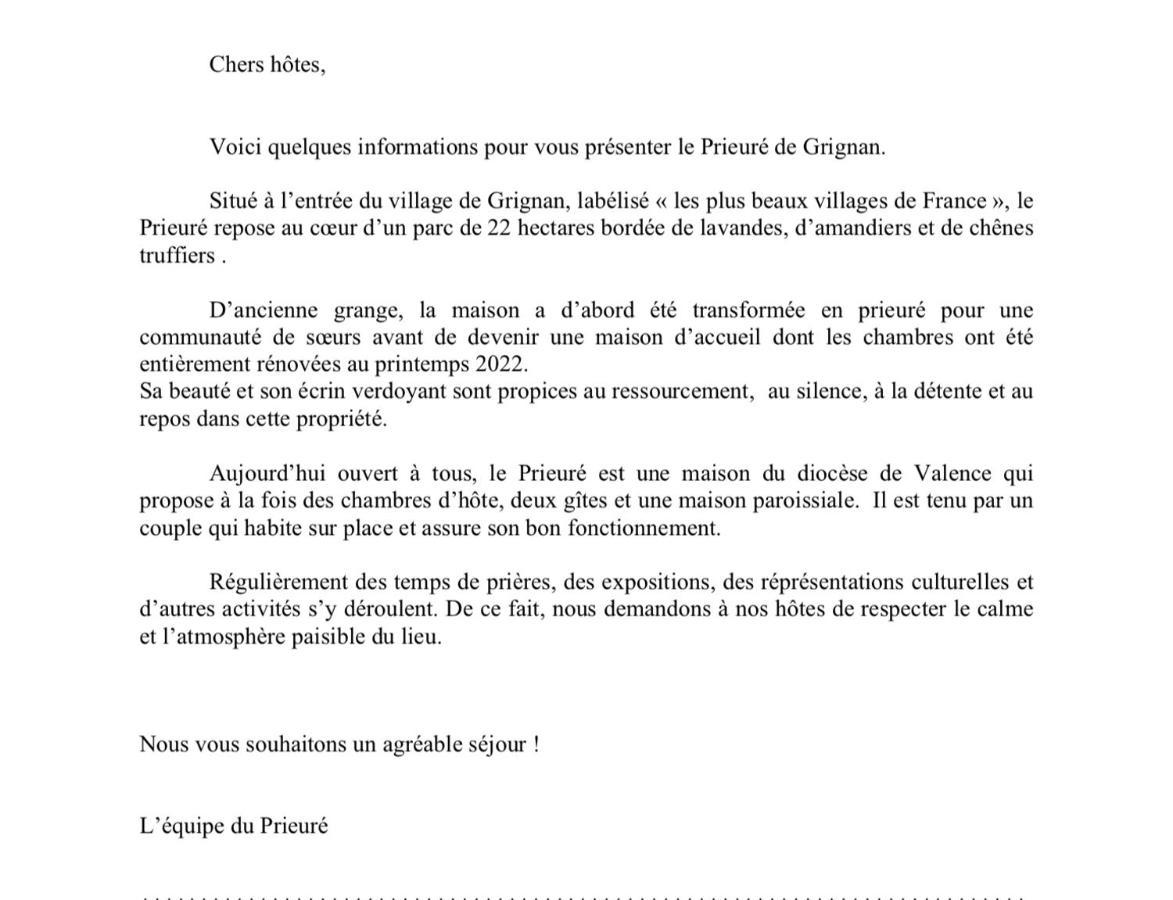 Prieure De Grignan酒店 外观 照片